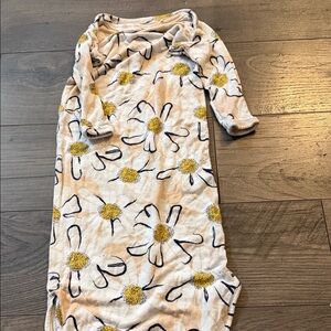 Posh Peanut Cream and Yellow Floral Kids Nightgown
